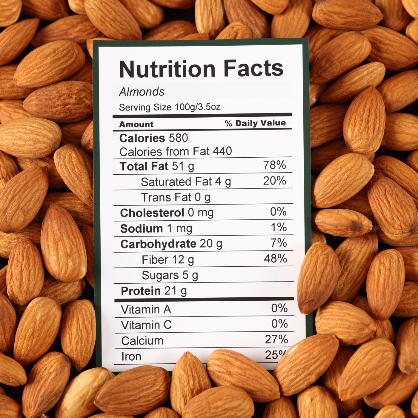 Natural Almonds, Large Size 1 kg/2.2 lb