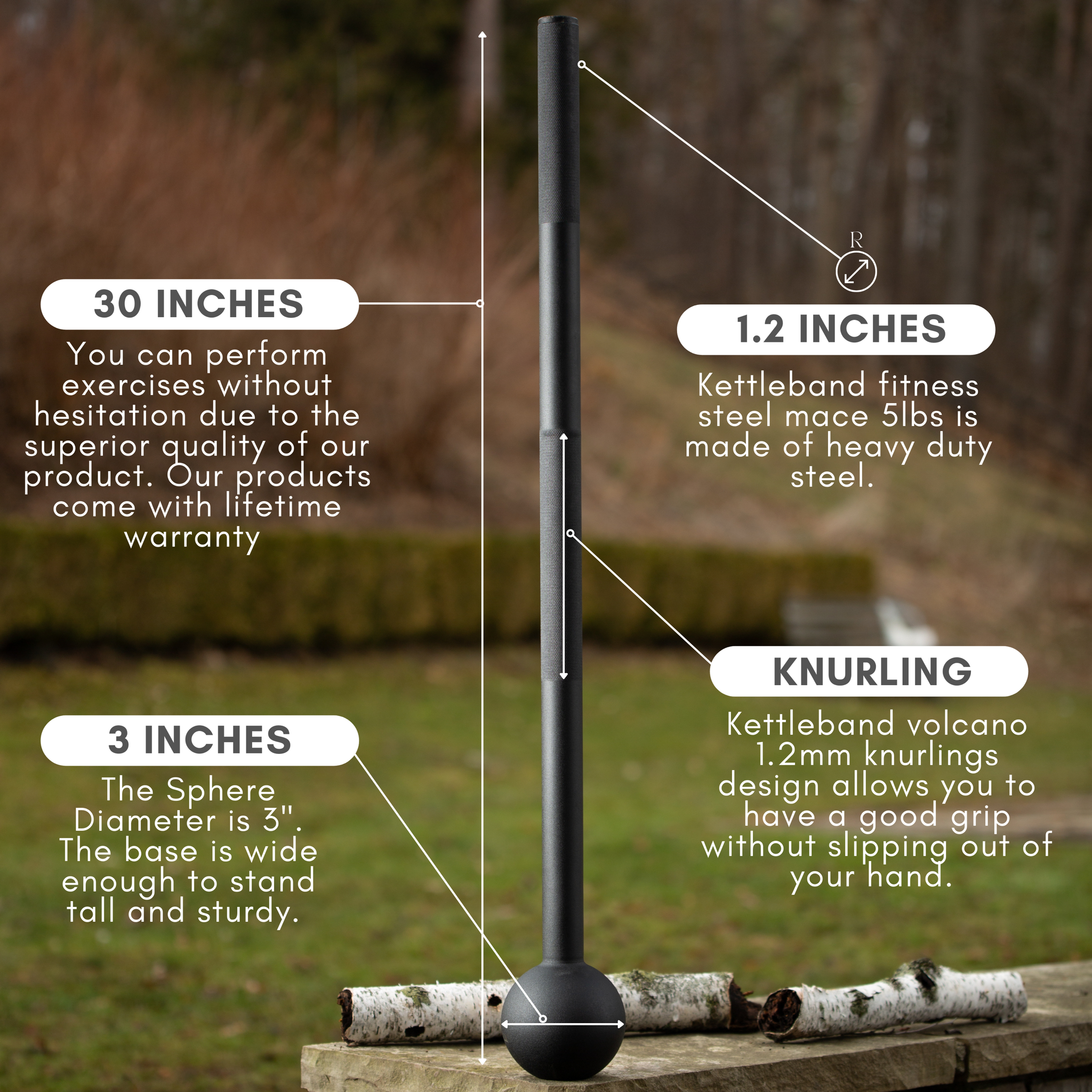 5 lbs Steel Mace aka Indian Gada